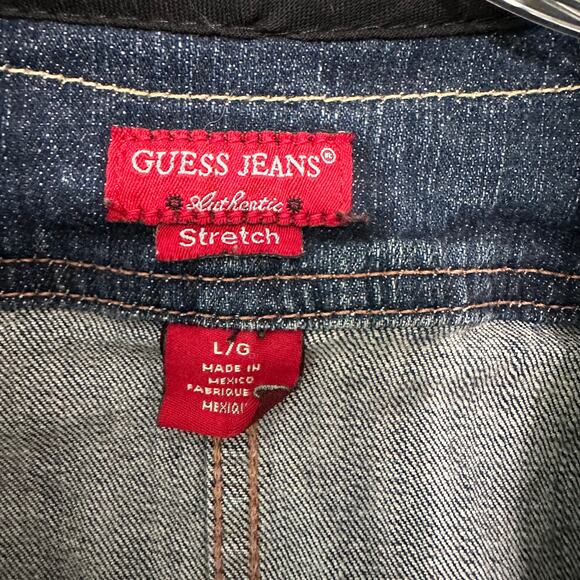 Vintage Y2K Guess Jeans Denim Vest With Faux Fur Trim Size Large - Picture 12 of 16